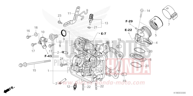 CULASSE de Forza 350 MAT CYNOS GRAY METALLIC (NH312) de 2025